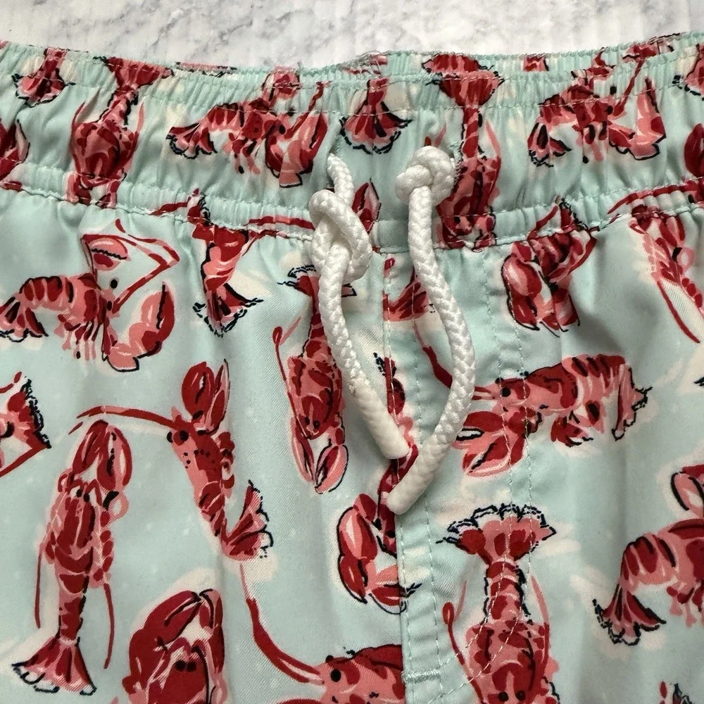 Brooks Brothers Boys Swim‎ Trunks Lined Size 14 Lobsters Preppy Red Blue Pockets